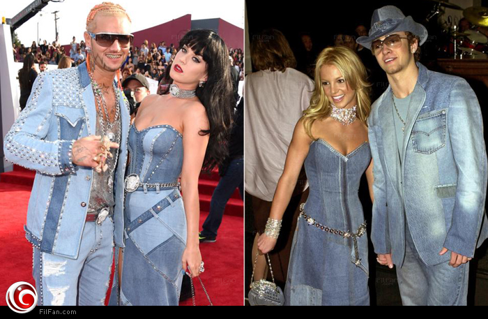 كاتي بيري مع ريف راف في إطلالة مشابهة ببريتني سبيرز مع جستين تيمبرليك