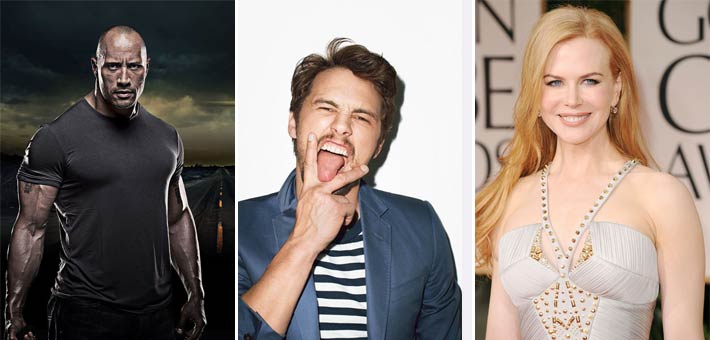 نيكول كيدمان وجيمس فرانكو ودواين جونسون