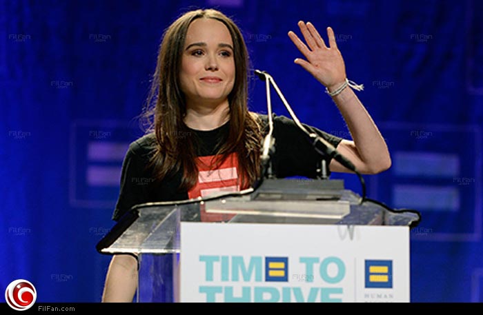 ألن بيج في المؤتمر الذي أعلنت خلاله عن مثليتها