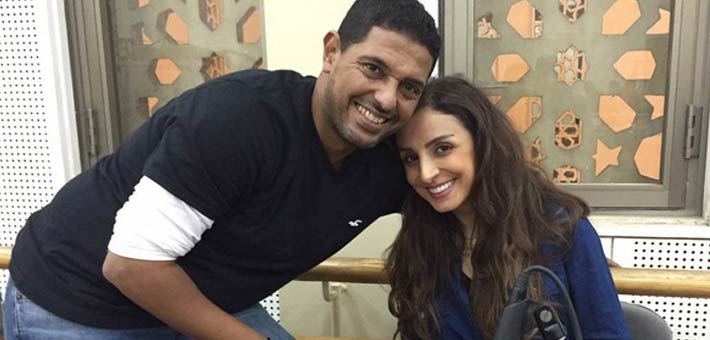 أنغام في البروفات مع المايسترو هاني فرحات