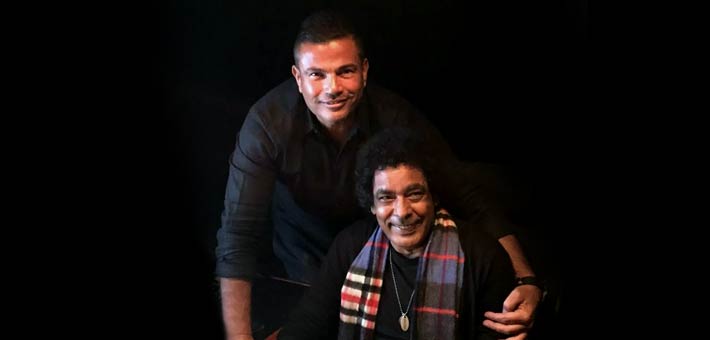 عمرو دياب ومحمد منير في الأستوديو
