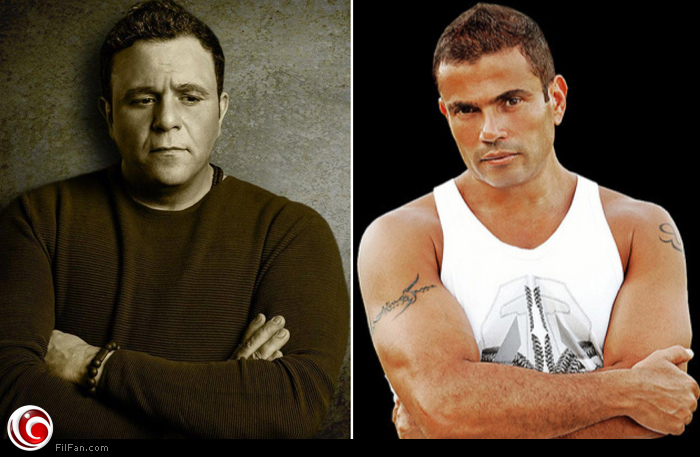 صورة مشتركة تجمع كل من عمرو دياب ومحمد فؤاد