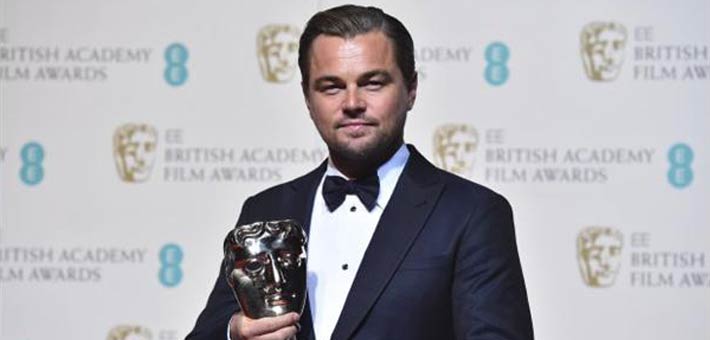 ليوناردو دي كابريو بعد فوزه بجائزة &quot;البافتا&quot; لأفضل ممثل عن The Revenant