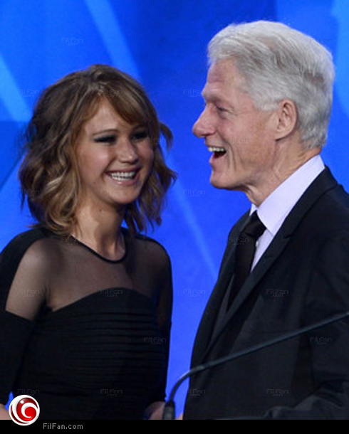 جينيفر لورانس مع بيل كلينتون