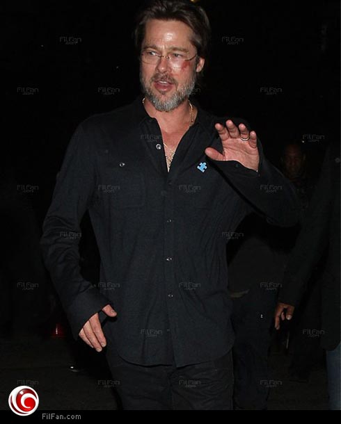 براد بيت بجرح في خده الأيسر