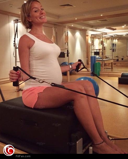 باده ايشيل تمارس الرياضة بنشاط رغم ظروف حملها