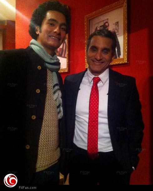 باسم يوسف ومحمد محسن في كواليس الحلقة الرابعة من &quot;البرنامج&quot;