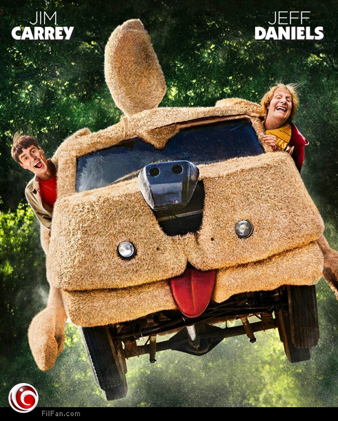 جيم كاري وجيف دانييلز في ملصق الجزء الثاني من Dumb and Dumber