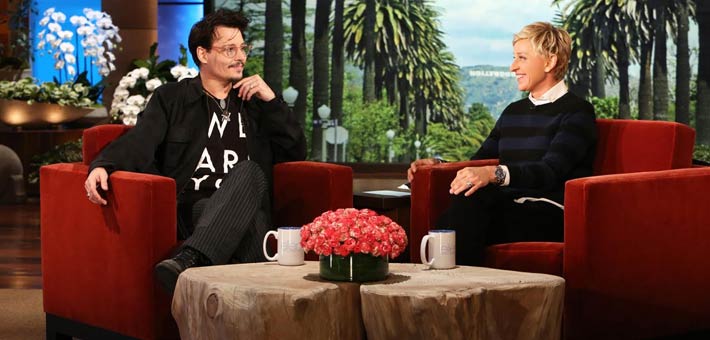 جوني ديب مع إلين ديجينريس