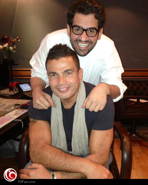 عمرو دياب في استوديو حسين الجسمي 