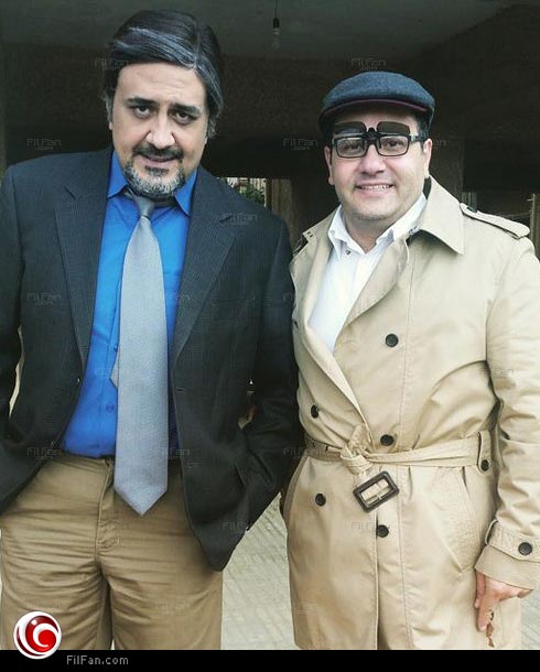 إدوارد وخالد سرحان في كواليس فيلم &quot;عيال سيس&quot;