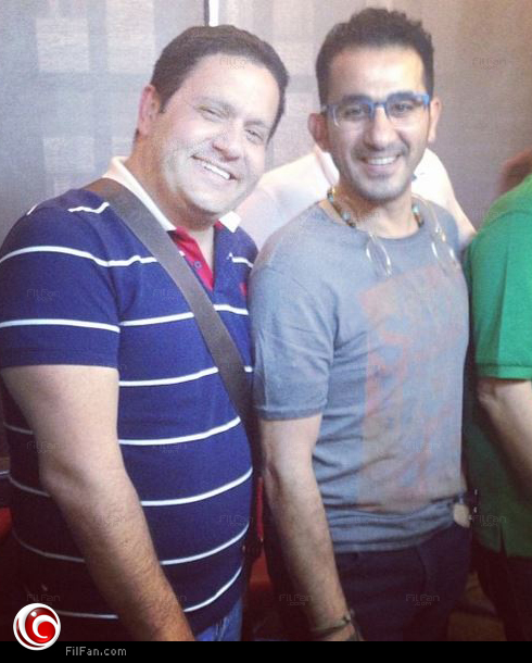 أحمد حلمي وإدوارد خلال تسجيل &quot;أزمة نفسية&quot;