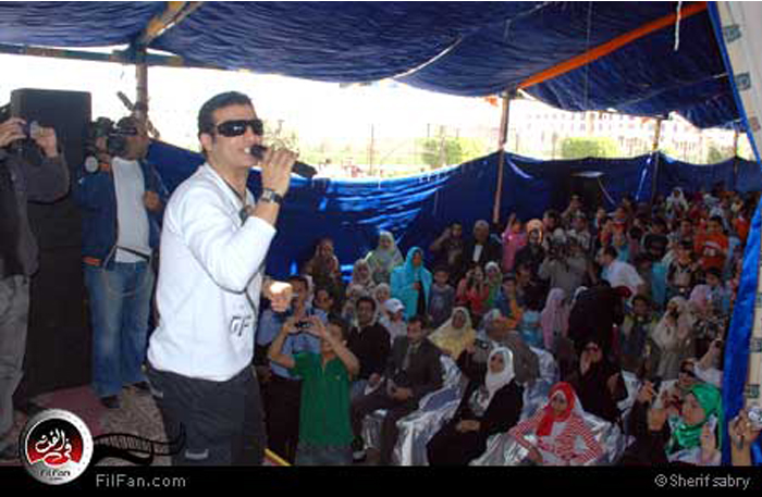 إيهاب توفيق في جامعة 6 أكتوبر - تصوير: شريف صبري