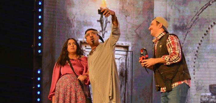 ايمي وسعد في لقطة من كواليس الحلقة الثانية من &quot;وش السعد&quot;