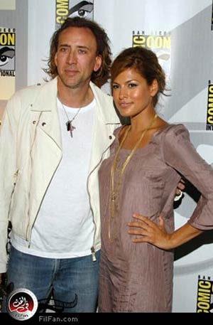 النجمة الشابة إيفا مينديز ونجم هوليوود نيكولاس كيدج