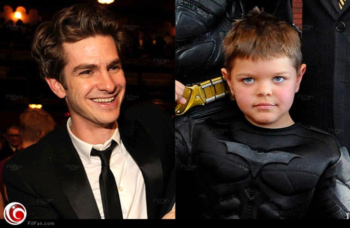 الطفل الوطواط على اليمين وأندرو جارفيلد على اليسار