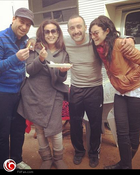 هند صبري مع أحمد السقا وأروى جودة ونضال الشافعي في كواليس &quot;الجزيرة&quot; 2