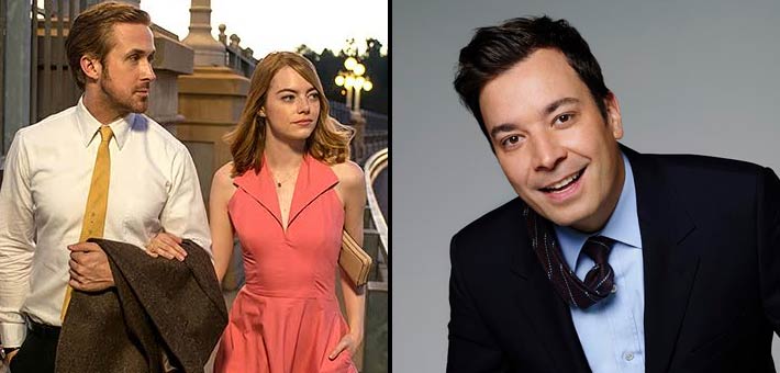 جيمي فالون ولقطة من فيلم La la land
