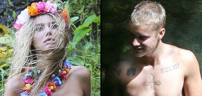 إحدى الصور العارية لجستين بيبر مع حبيبته في هاواي