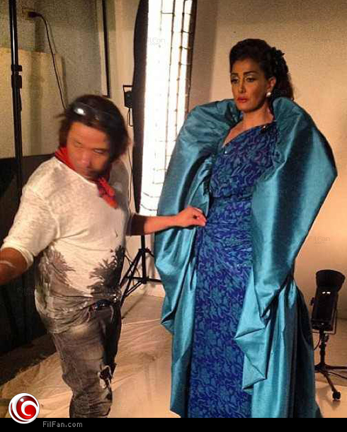 غادة عبد الرازق في كواليس التصوير