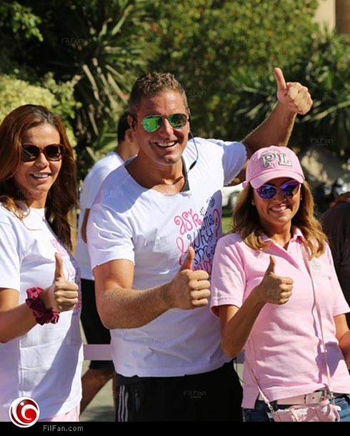 بشرى مع تامر هجرس وإيمي في المسيرة