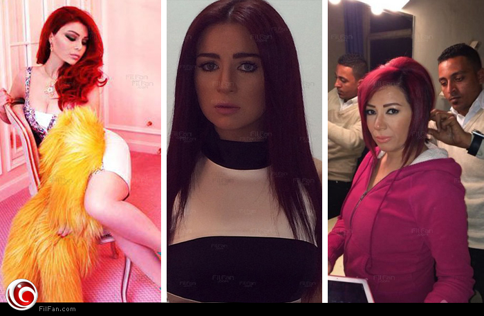 انتصار ومي وهيفاء يشعورهن الحمراء