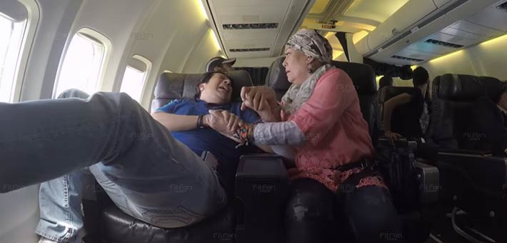 هالة فاخر تهدئ من روع هاني رمزي من مقلب &quot;هبوط اضطراري&quot;