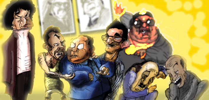 رسمة كاريكاتيرية لشخصيات فيلم &quot;الناظر&quot;