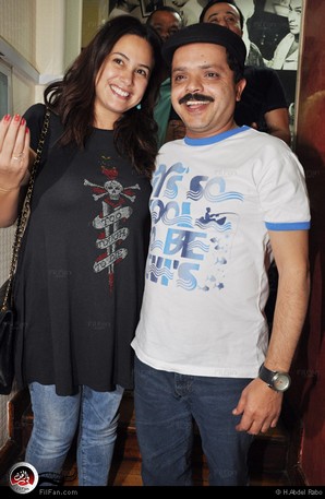 هنيدي وهند صبري يحتفلان بـ&quot;قلقان في مصر&quot;