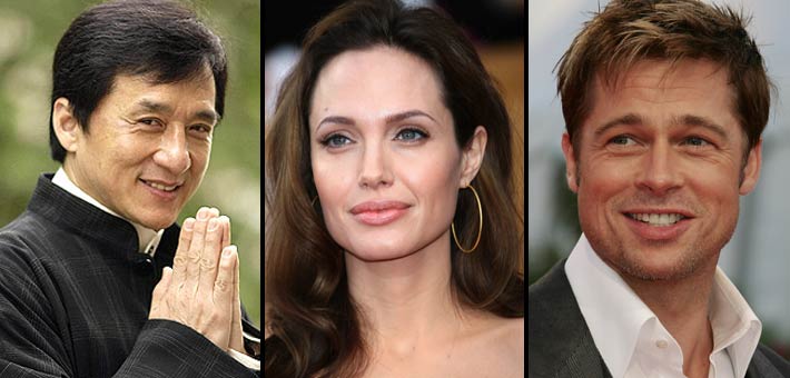 براد بيت وأنجلينا جولي وجاكي شان