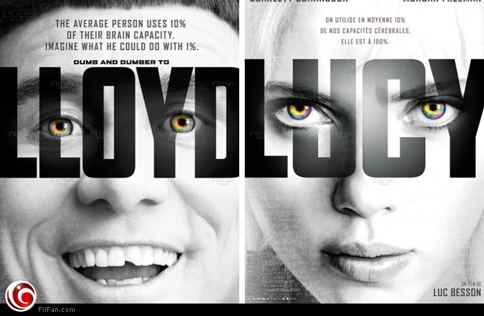 الملصق الدعائي لـ &quot;Lucy&quot; و&quot;Dumb and Dumber to&quot;