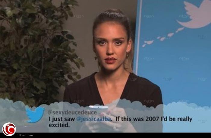 جيسيكا ألبا تقرأ أحد التغريدات المسيئة لها