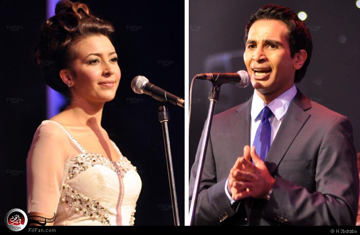 جنات وأحمد سعد في دار الأوبرا