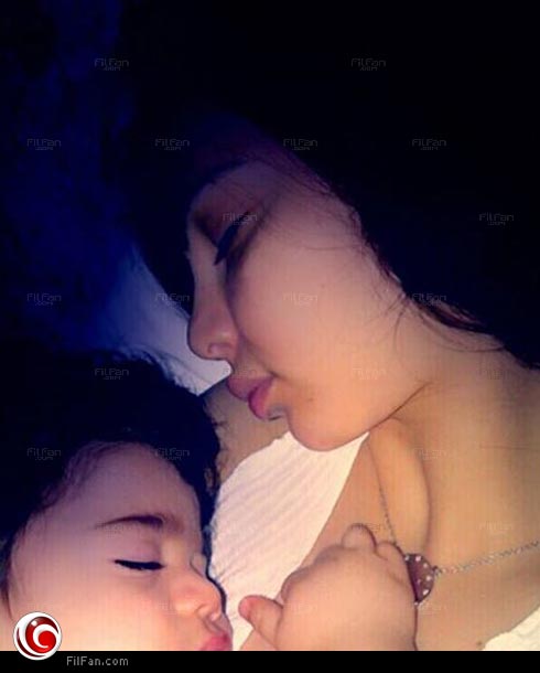 قمر مع ابنها جيمي