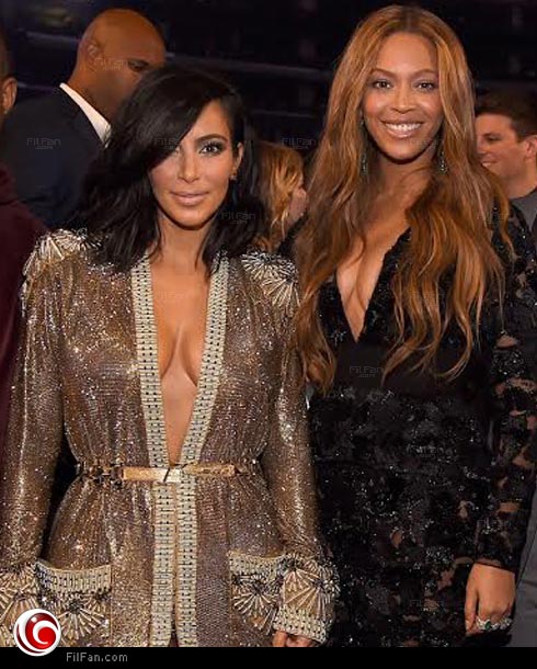 بيونسيه وكيم كارداشيان في حفل &quot;الجرامي&quot; 2015