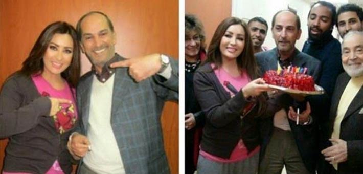 لطيفة تحتفل مع هشام سليم بعيد ميلاده
