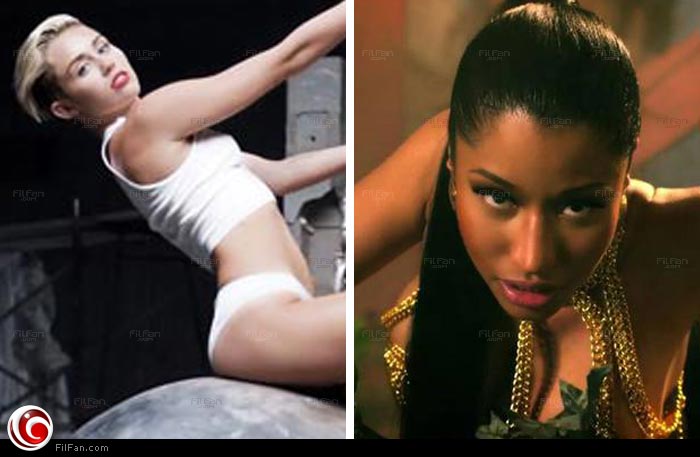 لقطة من كليب Anaconda وأخرى من Wrecking Ball