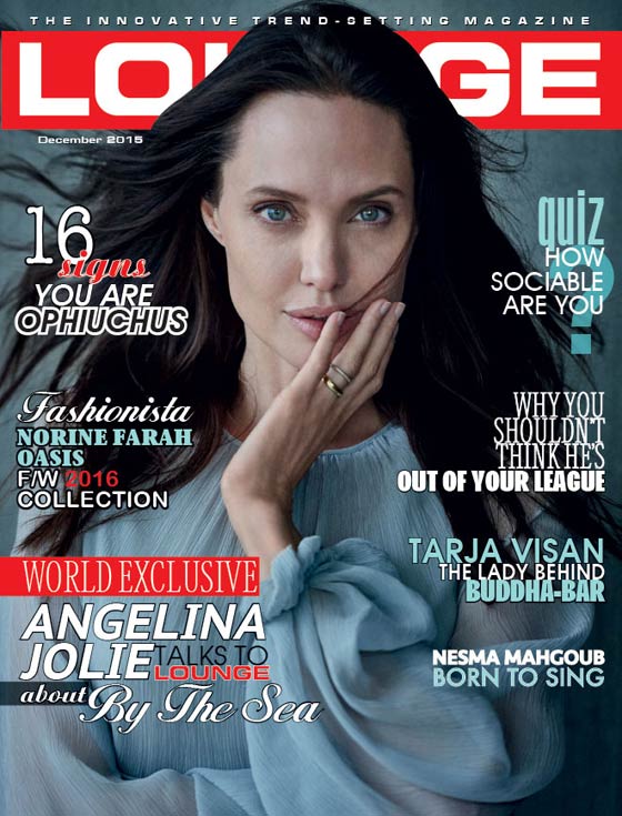 أنجيلينا جولي على غلاف مجلة Lounge لشهر ديسمبر 2015