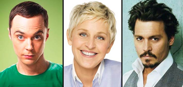 جوني ديب وإلين ديجنيريس وجيم برسونز