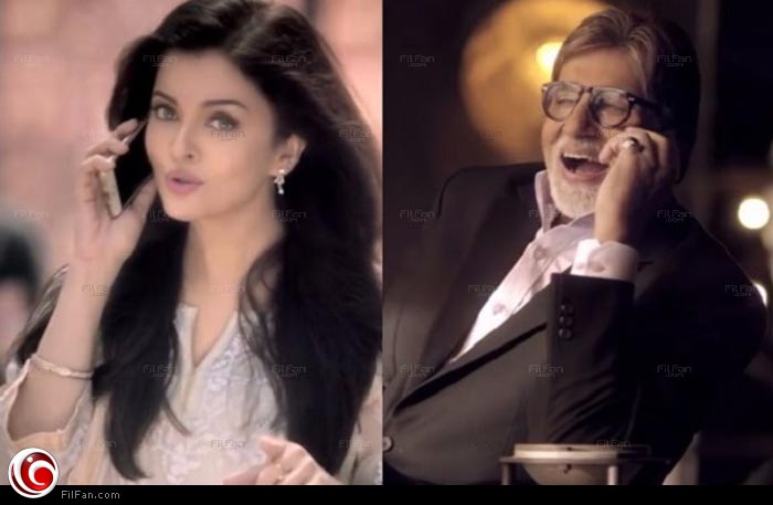 أميتاب باتشان وآيشواريا راي في إعلان المجوهرات