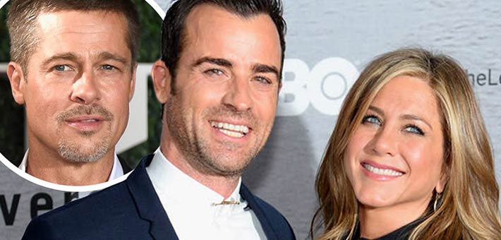 جينيفر أنستون وجستن ثيرو وبراد بيت