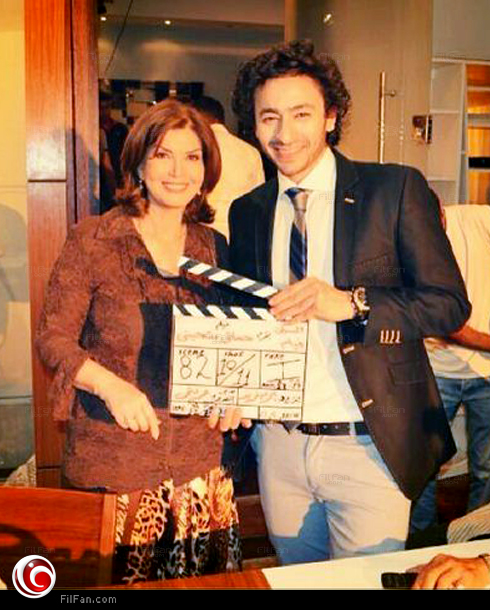 حمادة هلال وميرفت أمين في كواليس الفيلم