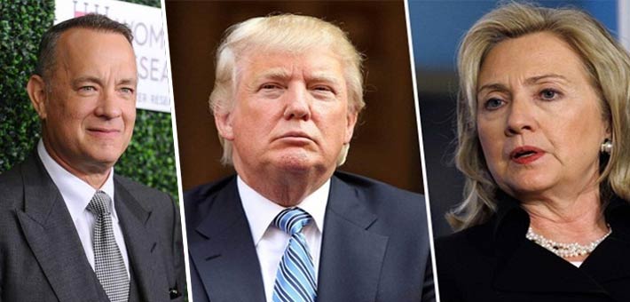 توم هانكس ودونالد ترامب وهيلاري كيلنتون