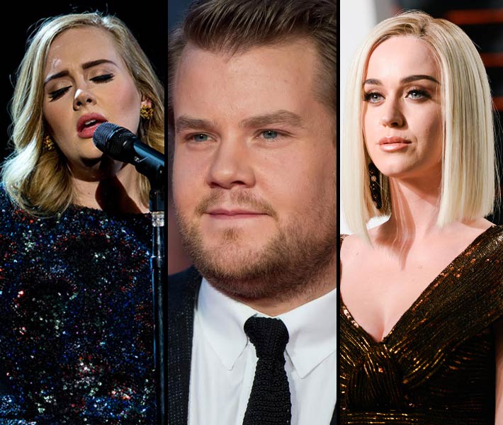 كيتي بيري وجيمس كوردن وأديل 