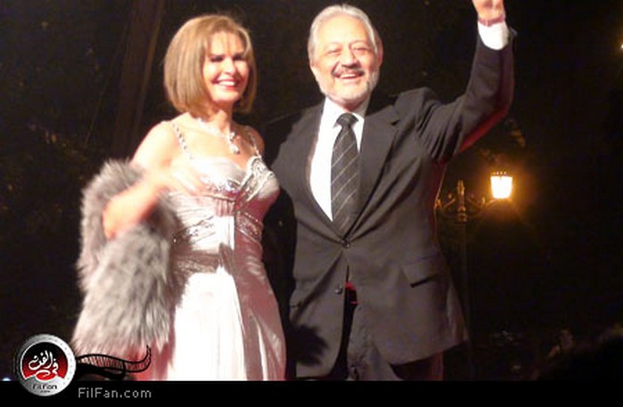 الفنانة يسرا والفنان خالد زكي في حفل افتتاح مهرجان القاهرة السينمائي