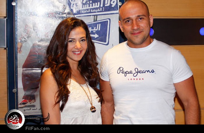 دنيا سمير غانم ومكي في العرض الخاص لفيلمهما الأخير لا تراجع ولا استسلام