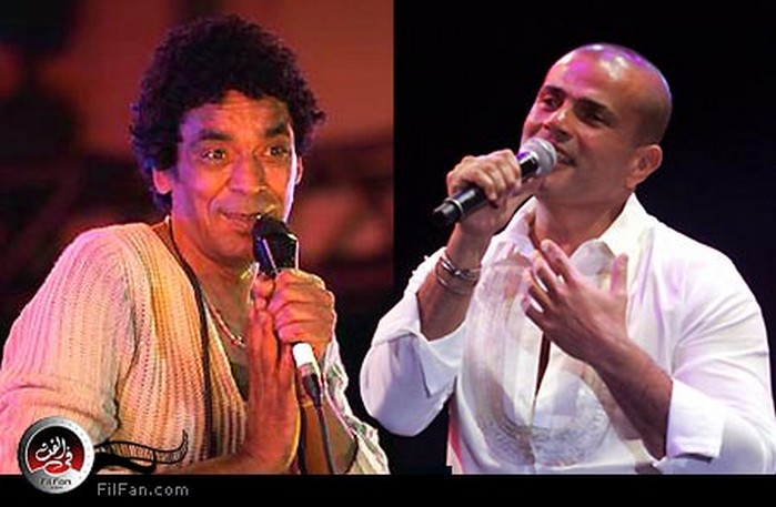 النجمان الكبيران محمد منير وعمرو دياب