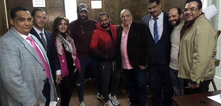 محمد الريفي مع أعضاء نقابة الموسيقين