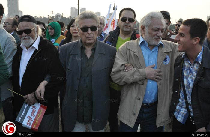 الصريطي خلال مسيرة الفنانين في المليونية الثلاثاء