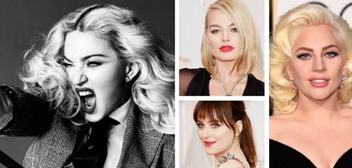 مادونا ومارجو روبي وداكوتا جونسون وليدي جاجا